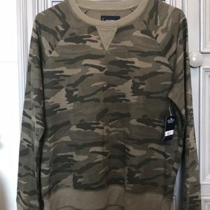 NWT Lucky Brand Camo Crew Sweatshirt